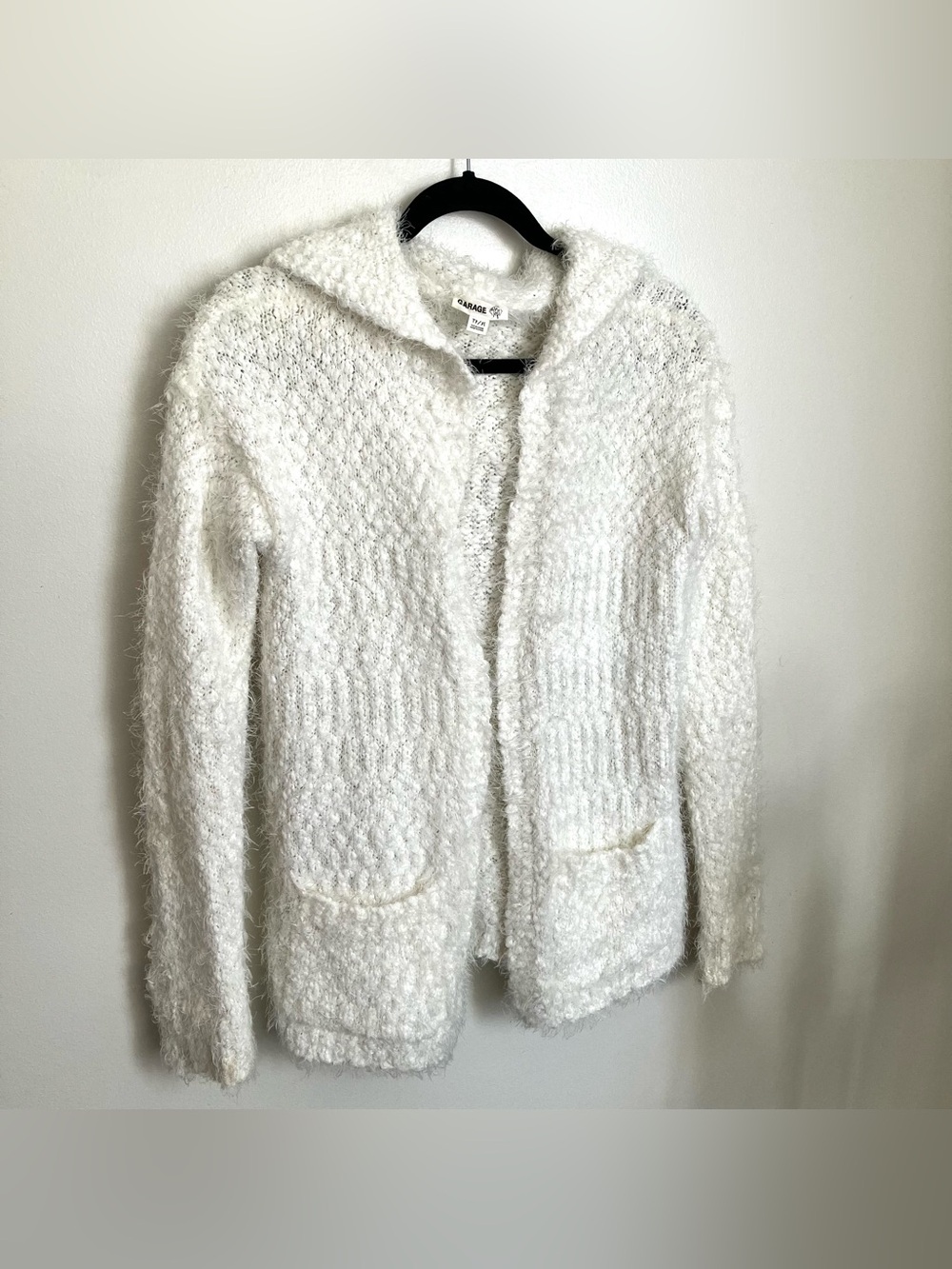 Garage Eyelash Knit Hooded Cardigan